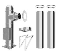 Conduit de cheminée en inox - Conduit isolé - Kit complet - Conduit double paroi - Distance au mur 50 mm (Ø 150 mm, longueur 3,2 m)