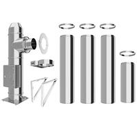 Conduit de cheminée en inox - Conduit isolé - Kit complet - Conduit double paroi - Distance au mur 50 mm (Ø 150 mm, longueur 4,7 m)