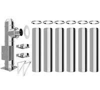 Conduit de cheminée en inox - Conduit isolé - Kit complet - Conduit double paroi - Distance au mur 50 mm (Ø 150 mm, longueur 7,2 m)