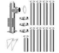 Conduit de cheminée en inox - Conduit isolé - Kit complet - Conduit double paroi - Distance au mur 50 mm (Ø 150 mm, longueur 9,7 m)