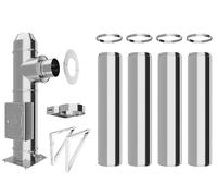 Conduit de cheminée en inox - Conduit isolé - Kit complet - Conduit double paroi - Distance au mur 50 mm (Ø 150 mm, longueur 5,2 m)