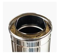 Conduit de fumee isole inox 100/150 mm longueur 100 cm double paroi