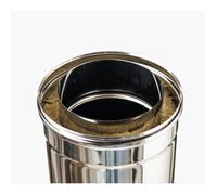 Conduit de fumee isole inox 150/200 mm longueur 50 cm double paroi