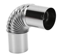 Conduit de fumée pour poêle à pellets, 50 mm, acier inoxydable | Coude à 90 degrés, adapté aux poêles à granulés, au camping extérieur et à la ventilation intérieure