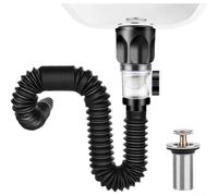 Conduit de Vidange Anti-Retour pour Cuisine et Salle de Bain - Tuyau Flexible pour Évacuation Horizontale ou Verticale - Solution pour efficace Contre les Mauvaises (B)