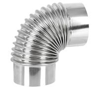 Conduit D'évacuation du Poêle à Bois en Acier Inoxydable Argenté | Fuites, Finition Ignifuge, pour Espaces Serrés, Installation Maison et Atelier
