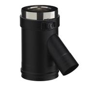 Conduit droit prise air 135° 80/130 PGI noir gra ral 9030 EDPA 135 80/130 PGI POUJOULAT - 37080789NOIR