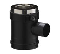 Conduit droit prise air 90° 80/130 PGI noir gra ral 9030 POUJOULAT - 37080708NOIR