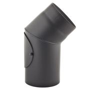 Conduit poele à bois - Coude 45° avec trappe de visite - noir - Reuter Ferrum 150 mm