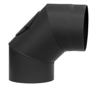 Conduit poele à bois - Coude 90° avec trappe de visite - noir - Reuter Ferrum 180 mm