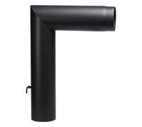 Conduit poele à bois - Coude avec trappe et clapet de régulation - noir - Reuter Ferrum 130 mm