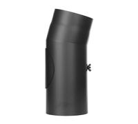 Conduit poêle à bois - Coude fixe 15° avec trappe d’entretien - noir - Tecnovis TEC-Stahl Ø 120 mm