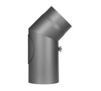 Conduit poêle à bois - Coude fixe 45° avec trappe d’entretien - gris - Tecnovis TEC-Stahl Ø 120 mm