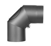 Conduit poêle à bois - Coude fixe 90° avec trappe d’entretien - gris - Tecnovis TEC-Stahl Ø 160 mm