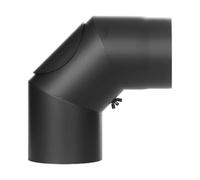 Conduit poêle à bois - Coude fixe 90° avec trappe d’entretien - noir - Tecnovis TEC-Stahl Ø 180 mm