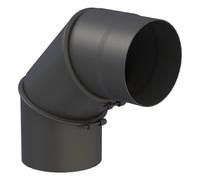Conduit poêle à bois - Coude mobile 0-90° 3 pièces sans porte - noir - Tecnovis TEC-Stahl 150 mm