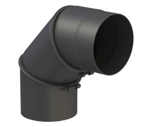 Conduit poêle à bois - Coude mobile 0-90° 3 pièces sans porte - noir - Tecnovis TEC-Stahl 160 mm