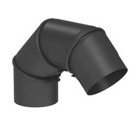 Conduit poêle à bois - Coude mobile 0-90° 4 pièces sans porte - noir - Tecnovis TEC-Stahl 160 mm
