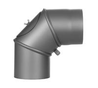 Conduit poêle à bois - Coude mobile 0-90° avec trappe d’entretien - gris - Tecnovis TEC-Stahl Ø 130 mm