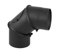 Conduit poele à bois - Coude réglable 0-90° avec trappe de visite - noir - Reuter Ferrum 120 mm
