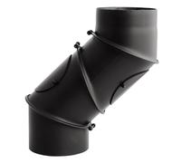 Conduit poele à bois - Coude réglable 0-90° en 4 parties avec 2 trappes de visite - noir - Reuter Ferrum 120 mm