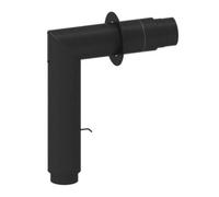 Conduit poele a bois - double paroi - Tuyau de poêle avec coude longueur 500/700 mm noir - Tecnovis TEC-Protect 130 mm