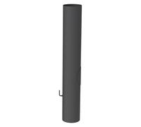Conduit poele a bois - Element droit 1000 mm avec vanne papillon, piège à balles, anneau de condensation et porte - noir - Tecnovis TEC-Stahl 120 mm