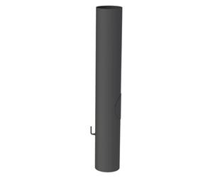Conduit poele a bois - Element droit 1000 mm avec vanne papillon, piège à balles, anneau de condensation et porte - noir - Tecnovis TEC-Stahl 120 mm
