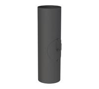 Conduit poêle à bois - Elément droit 500 mm antibistre avec clapet papillon et trappe d’entretien (anti anneau de purge) - noir - Tecnovis TEC-Stahl 200 mm