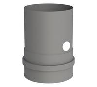 Conduit poêle à granule - Adaptateur pour chaudiere avec double manchon fileté et élément de mesure - gris - Tecnovis TEC-Pellet 100 mm