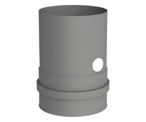 Conduit poêle à granule - Adaptateur pour chaudiere avec double manchon fileté et élément de mesure - gris - Tecnovis TEC-Pellet 80 mm