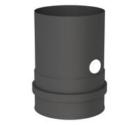 Conduit poêle à granule - Adaptateur pour chaudiere avec double manchon fileté et élément de mesure - noir - Tecnovis TEC-Pellet 100 mm