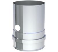 Conduit poêle à granule - Adaptateur pour chaudiere avec double manchon fileté et élément de mesure - non peint - Tecnovis TEC-Pellet 80 mm