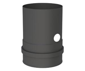 Conduit poêle à granule - Adaptateur pour chaudiere avec double manchon fileté et élément de mesure - noir - Tecnovis TEC-Pellet 100 mm