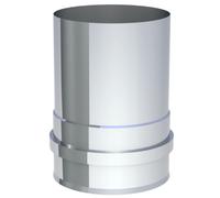 Conduit poêle à granule - Adaptateur pour chaudiere avec double manchon fileté - non peint - Tecnovis TEC-Pellet 100 mm