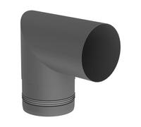 Conduit poêle à granule - Coude à deux segments 90° - gris - Tecnovis TEC-Pellet 80 mm