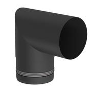 Conduit poêle à granule - Coude à deux segments 90° - noir - Tecnovis TEC-Pellet 80 mm