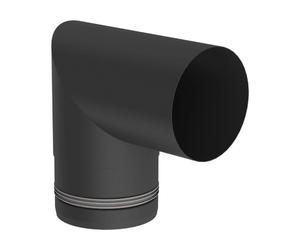 Conduit poêle à granule - Coude à deux segments 90° - noir - Tecnovis TEC-Pellet 80 mm