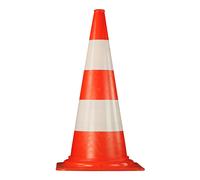 Cône de chantier PVC, 2 bandes blanches - 75 cm - 4 kg - NOVAP - 3205008
