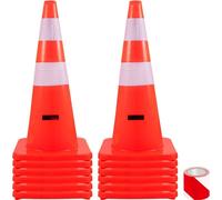 Cône de sécurité - Cône routier - 30,5 x 71,1 cm - Orange - Collier réfléchissant