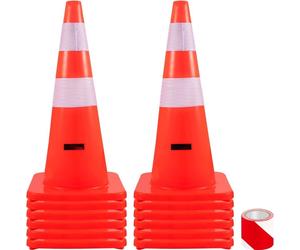 Cône de sécurité - Cône routier - 30,5 x 71,1 cm - Orange - Collier réfléchissant