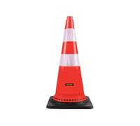 VEVOR Cône Signalisation 8 Pièces 75 cm, Plot de Chantier Orange en PVC, Cône de Sécurité avec Base Lestée et 2 Colliers Réfléchissants, pour Délimitation Stationnement d’Urgence en Route Parking