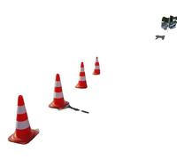 Cône de signalisation, hauteur 50 cm, deux bandes réfléchissantes, en polyéthylène (PE), design empilable, adapté aux parkings et aux chantiers