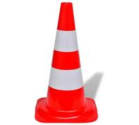 Cône de signalisation - Lot de 10 cônes de guidage de 50 cm - Réflectifs - Haute visibilité - Fabriqués en plastique PE - Adaptés aux parkings et aux chantiers - Rouge