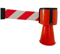 Cône de signalisation rétractable avec ruban adhésif - Ruban de délimitation pour cônes de sécurité - Contrôle de la circulation - Système rétractable de 3 mètres - Jaune