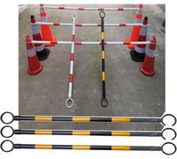 Cône de signalisation rétractable - Barrière de sécurité - Piquet de délimitation - Pour la gestion du trafic - Haute visibilité, réflecteur - 1,25 m - 2 m - Jaune