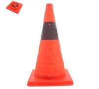 Cône de Signalisation Rétractable Orange Pliable 17,8 Pouces Plastique | Barrière de Circulation, Bande Réfléchissante, Usage Route et Rue, Design Stable, Léger, Coupe-vent