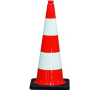 Cône plastique TALIAPLAST PVC pied caoutchouc 75 cm - 520303