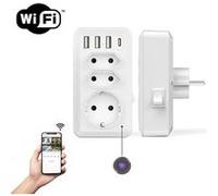 CONECTICPLUS Multiprise caméra espion wifi hd 1080p 3 prises avec 3 ports usb 32go - vision à distance Blanc G