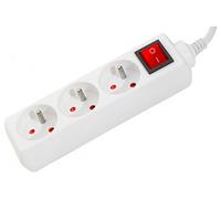 CONECTICPLUS Multiprise électrique 3 prises avec interrupteur 1.50m blanche